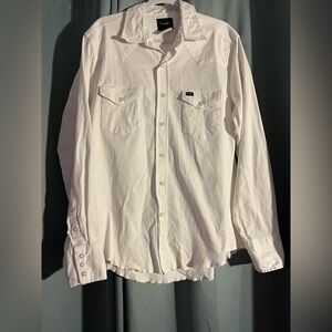 Vintage Type Wrangler White Western Pearl Button-Up Shirt L